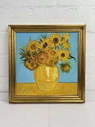Buy Oil Painting Of Van Gogh Sunflowers In Gold Picture Frame • 225£