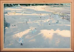 Buy Huge 20th Century Brittany Beach Children Playing Landscape By Andrew MACARA • 6,800£