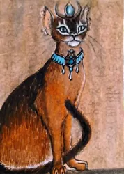 Buy ACEO Cat Drawing Watercolor Pencil By The Author Original Not Print • 9.27£