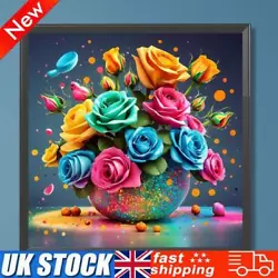 Buy 5D DIY Full Round Drill Diamond Painting Colourful Flowers Kit Home Decor30x30cm • 6.19£