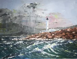 Buy Storm Over Ardnamurchan Lighthouse Scotland, An Acrylic Painting, By John Cowan. • 9.99£