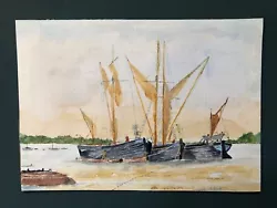 Buy Vintage Unframed Sailing Boats Watercolour Painting. • 9.99£