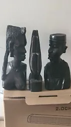 Buy 3 Piece Set Of African Man And Woman Sculptures • 10£