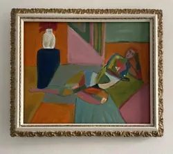 Buy Original Mid Century Modernist Abstract Style Figurative Oil On Board Painting • 26£