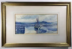 Buy Antique Watercolour Painting Signed F M Duke 1904 West Bay Dorset ? Harbour • 150£
