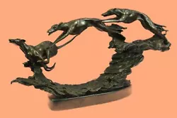 Buy Greyhound Dog Sighthound Bronze Marble Statue Art Deco Hot Cast Figurine Figure • 567.39£