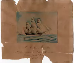 Buy Wonderful 1856 Watercolor On Paper Of H.M.S. Ship Meander On Way To Portsmouth • 232.86£