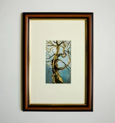 Buy Golden Tree - NEW! Original Acrylic Painting 14x10inch Framed • 30£