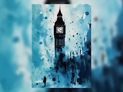 Buy Glimpse Of Majesty: Watercolor Painting Print Of Man Admiring Big Ben 5 X7  • 4.99£