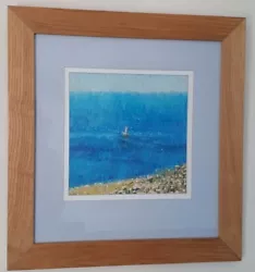 Buy Ashton Chadwick 2003 Original Painting Watercolour Boat Sea Landscape Blue • 95£