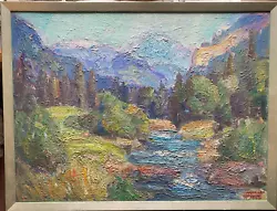 Buy Oil Painting Gerhard Kuhnt 1903 Stuttgart River Course Infront Of The Mountains • 319.97£
