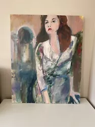 Buy Vintage Acrylic & Oil On Canvas Painting Portraiture Starlet By Isabel Fallow • 29.99£