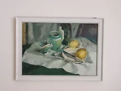 Buy Still Life Lemons Jar Oil Painting On Board By Anne L Ramscar Circa 1930's • 125£