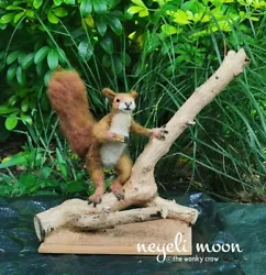 Buy Red Squirrel On Branch Needle Felted Sculpture By Neyeli OOAK • 75£