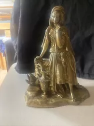 Buy Antique Gilt Bronze Sculpture Figure Woman With Water Jug 1860c • 245£