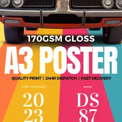 Buy Personalized Poster Paper Print Glossy Photo Custom High Quality 170gsm Size A3 • 39.95£