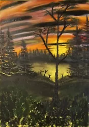 Buy FOREST SUNSET Oil PAINTING NSPIRED BY BOB ROSS Painted By GJH 20% To HELP4HEROES • 25£