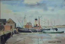 Buy Tugs And Boats On The Water, Framed Watercolour By Charles Pace • 25£