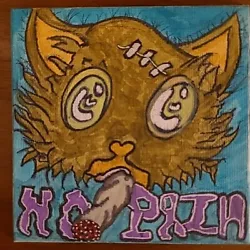 Buy Original Painting Cat Smoking Joint No Pain Marijuana Handmade Tom Alley Cat Art • 21.56£
