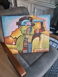 Buy Original Artist Bill Long Painting Acrylic Aztec Abstract 60x50 Artwork Excellent • 22.30£