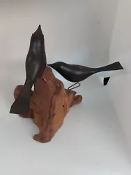 Buy Bird Driftwood Carving Blackbird Crow Raven Sculpture • 16.54£