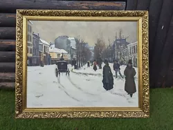 Buy NORBERT GOENUETTE After FRAMED OIL ON CANVAS BOULEVARD DE CLITCHY UNDER SNOW  • 333£