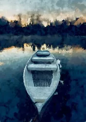 Buy Boat On A Lake. Oil Painting Unique Artwork Gift (print) • 4.49£