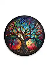 Buy Tree Of Life Stained Glass Home Decor Glass Painting • 103.23£