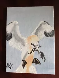 Buy  Gannet With Seaweed  Hand Painted In Acrylics On Canvas Board- Unframed. • 10£