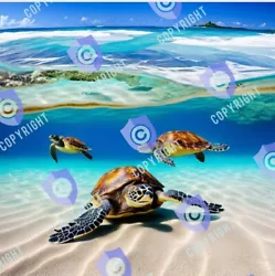 Buy Sea Turtles Ocean View - Digital Image Picture Photo Wallpaper Background  Art  • 1.88£