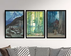 Buy Hiroshi Yoshida Set Of 3 Art Prints - Bamboo Grove Matterhorn Poster Painting • 19£
