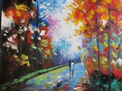 Buy Countryside Landscape Trees Large Oil Painting Canvas Walk In The Woods Forest • 36.95£