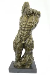 Buy Original Signed Nude Male Bust Torso Bronze Sculpture Art Figure Figurine Deco • 295.89£