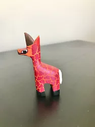 Buy Giraffe Mini Alebrije, Painted And Wood Carved By Artisans In Mexico City • 12.40£