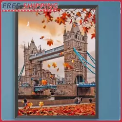 Buy Paint By Numbers Kit DIY Oil Art London Tower Bridge Picture Home Decor 30x40cm • 6.80£