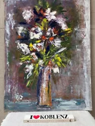Buy Abstract Art - Oil Picture 70x50 Cm Still Life  Flowers In Vase  Sign  Jos  - S9 • 68.64£