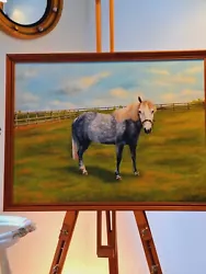Buy Original Signed Oil Painting, Dappled Grey Pony • 20£