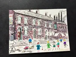 Buy ACEO Original Acrylic Painting. Typical Northern Scene 1960s. Children Playing. • 1.50£