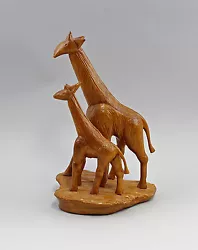 Buy 9138024 Carved Wood Figure Giraffe With Young • 64.87£
