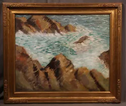 Buy 20th Century American Seascape With Rocks Impressionistc Style • 9,449.94£