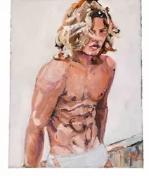 Buy Gay Interest Oil Painting Male Semi Nude Steven Corey Male Figure Speedo • 129.66£