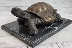 Buy Vintage Turtle Flower Frog Excellent Condition Bronze Heavy Great Patina Decor • 277.10£