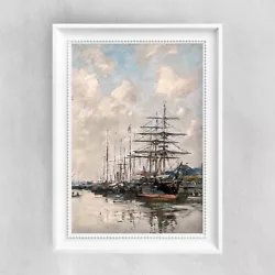 Buy Harbor View Vintage Seascape Poster Print - Famous Paintings | 033 • 2.49£