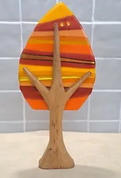 Buy Harmonies In Wood Glass Art Scott Irvine Ash Arbor Sculpture Orange Fused Glass  • 115£