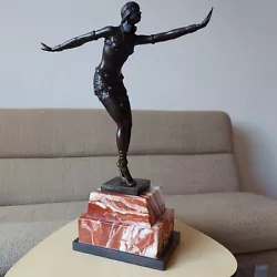 Buy Large Bronze Sculpture D. H. Chiparus Art Deco Dancer  1920s Signed • 299£