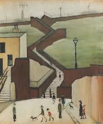 Buy Ls Lowry Picture Town Steps Maryport 1954 Splendid Mounted Art  Print Not Framed • 15£