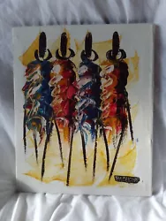 Buy Tingatinga Style African Abstract People Figures Art Painting Unframed Mchopa • 39£