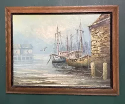 Buy Original Mid Century French Impressionist Seascape Oil In Board Painting • 0.99£