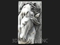 Buy 3D Model STL File For CNC Router Laser & 3D Printer Horse Head 1 • 2.47£