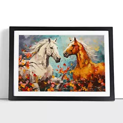 Buy Horse Palette Knife Framed Wall Art Poster Canvas Print Picture Home Painting • 14.95£